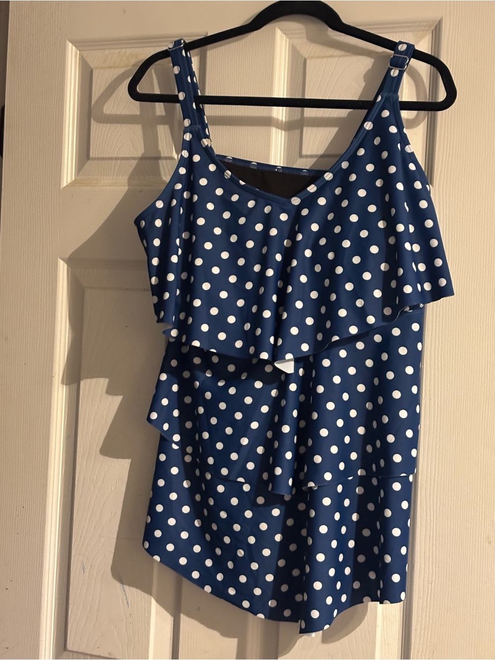 BloomChic Navy and White Polka Dot Swim Top🎈
